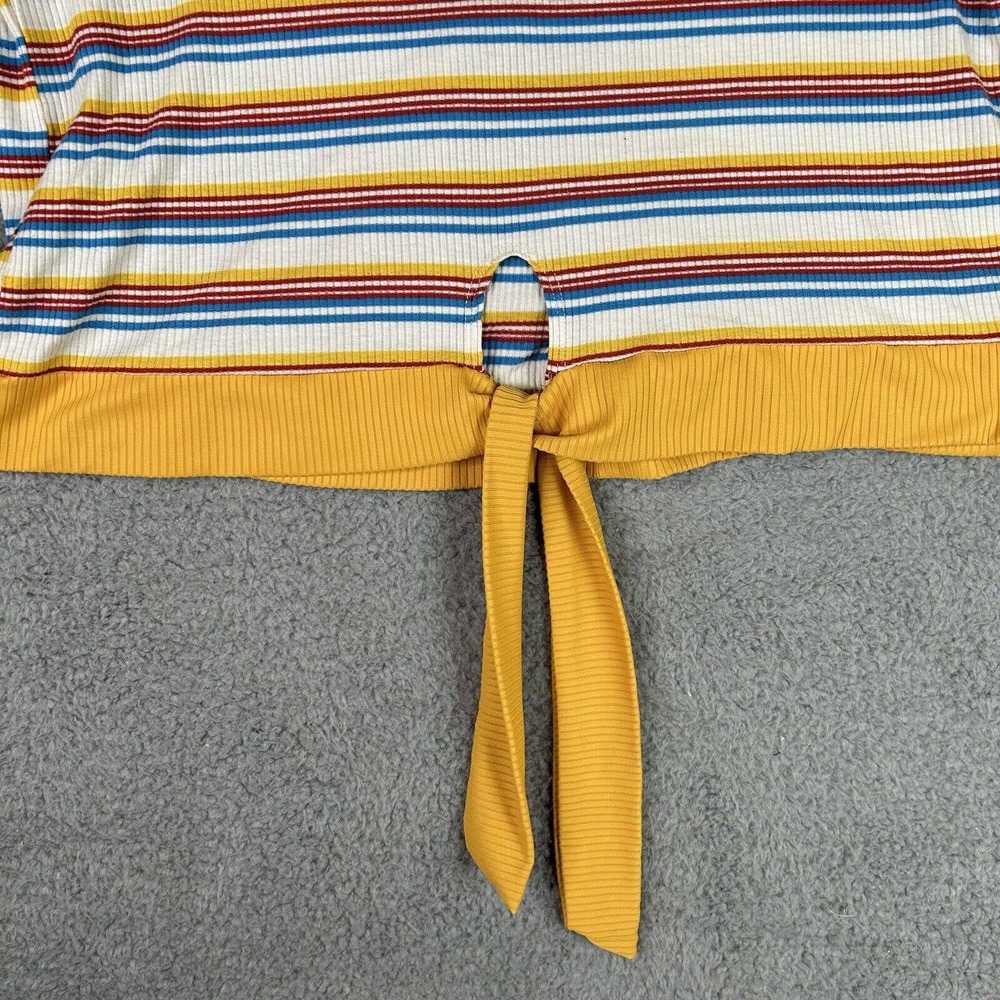 Vibe Sportswear Shirt‎ Women Plus Size 2X Multicolored Yellow Stripes V Neck - Picture 9 of 10